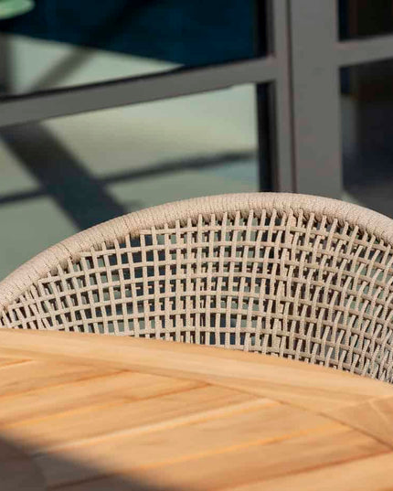 Taste 4SO Sienna dining + Donato tafel met geprint keramiek tafelblad 160 Ø cm latte