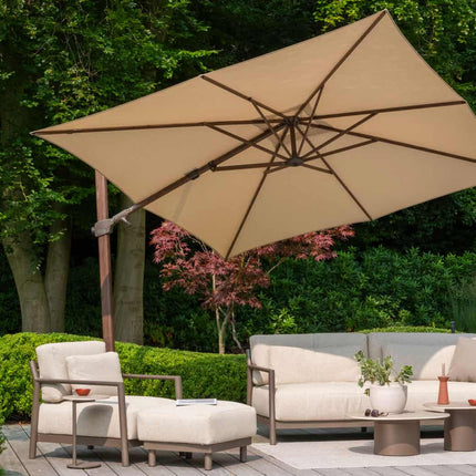 4 Seasons Outdoor Siesta Premium 300 x 300 cm. Strand mit Wenge -Rahmen