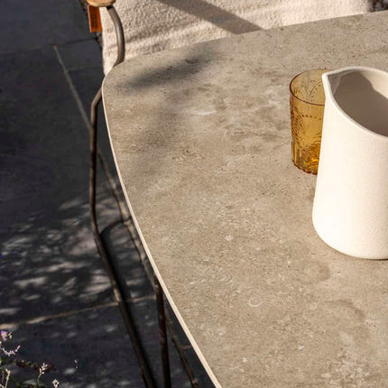 4 Seasons Outdoor Vermont eettafel met keramisch tafelblad, terre 75 x 75 cm.