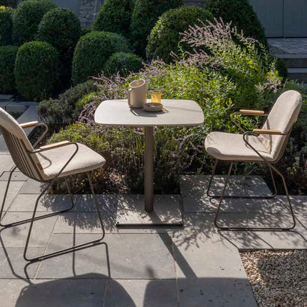 4 Seasons Outdoor Veneto Stapelstuhl terre Edelstahl inkl. Kissen