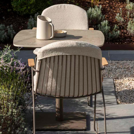 4 Seasons Outdoor Veneto Stapelstuhl terre Edelstahl inkl. Kissen