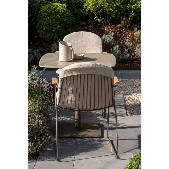 4 Seasons Outdoor Veneto stapelbare dining stoel terre RVS incl. kussen