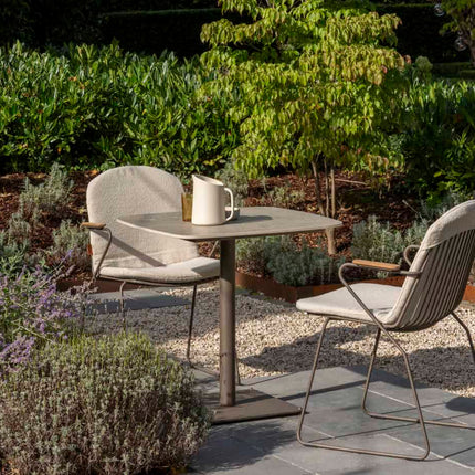 4 Seasons Outdoor Vermont eettafel met keramisch tafelblad, terre 75 x 75 cm.