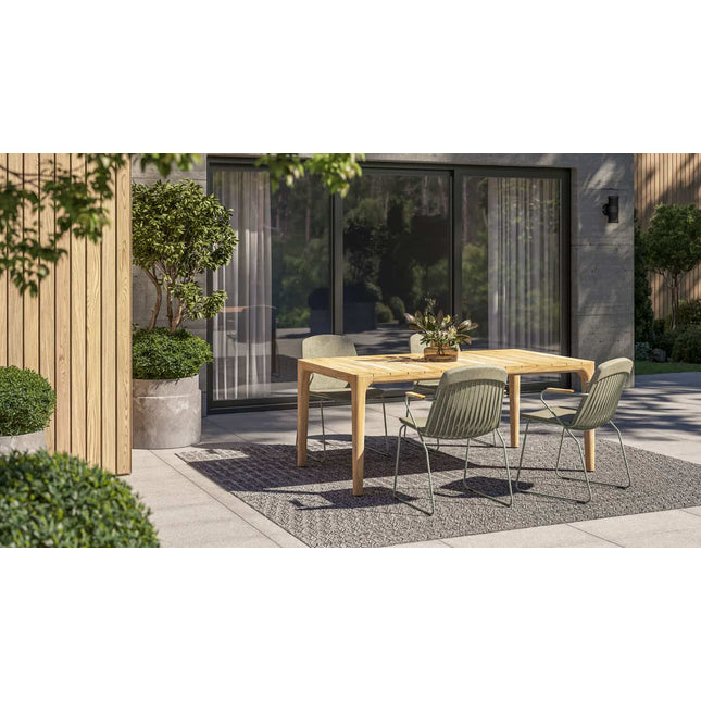 4 Seasons Outdoor Veneto stapelbare dining stoel olive RVS incl. kussen
