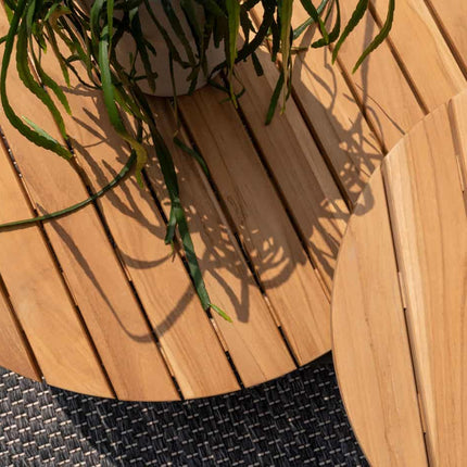 4 Seasons Outdoor Verdi salontafel teak 73 cm. Ø  (H 35) latte