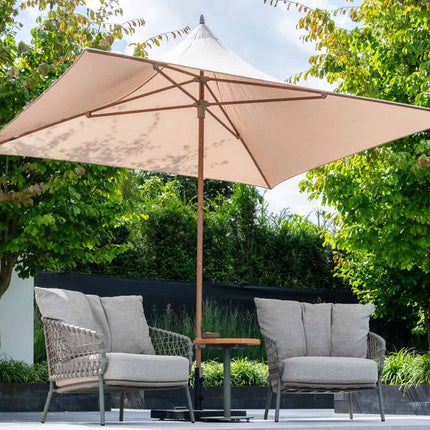 4 Seasons Outdoor Vivenda 270 x 270 cm. Sand mit Holz -Look -Rahmen