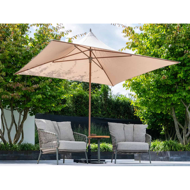 4 Seasons Outdoor Vivenda 270 x 270 cm. zand met woodlook frame