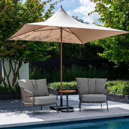 4 Seasons Outdoor Vivenda 270 x 270 cm. Sand mit Holz -Look -Rahmen