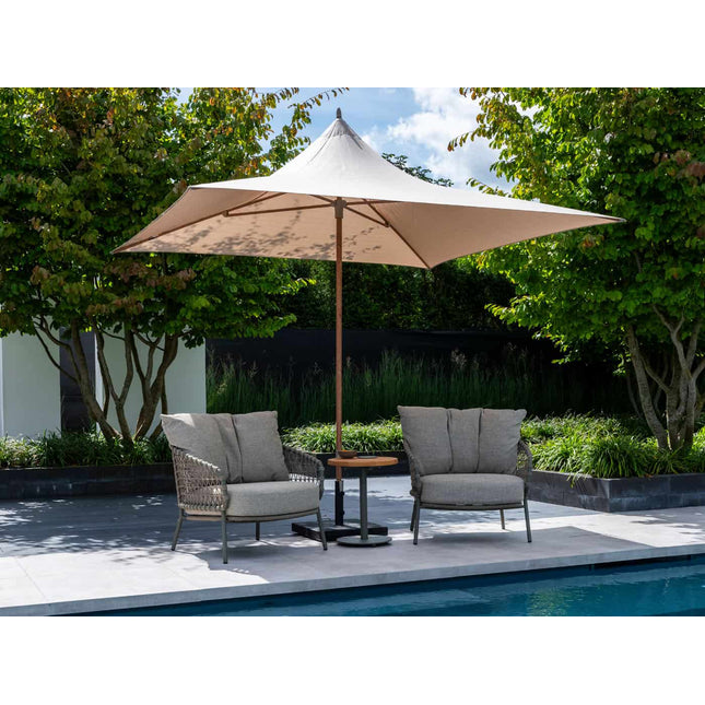 4 Seasons Outdoor Vivenda 270 x 270 cm. zand met woodlook frame