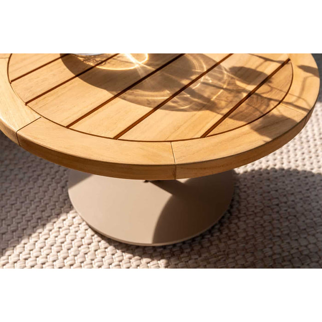 4 Seasons Outdoor Volta teak salontafel centrale poot latte 80 cm. Ø (H 30)