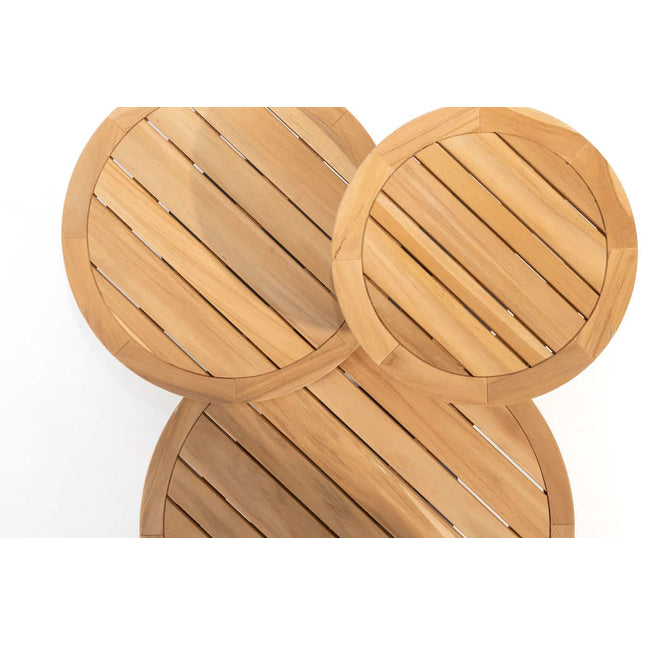 4 Seasons Outdoor Volta teak bijzettafel centrale poot antraciet 45 cm. Ø (H 55)