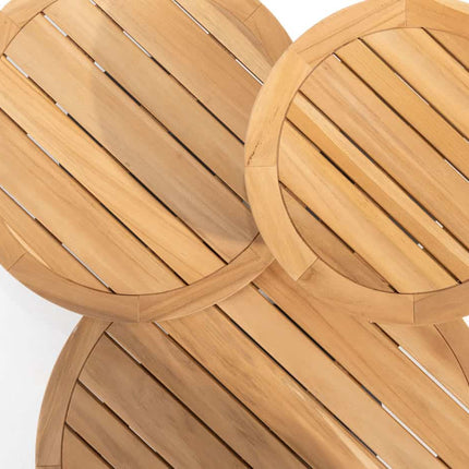 4 Seasons Outdoor Volta teak bijzettafel centrale poot latte 45 cm. Ø (H 55)