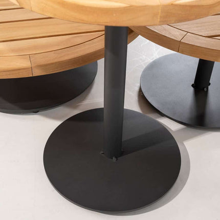 4 Seasons Outdoor Volta Teak Sidetisch Zentralbein Anthrazit 45 cm. Ø (H 55)