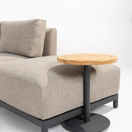 4 Seasons Outdoor Volta Teak Sidetisch Zentralbein Anthrazit 45 cm. Ø (H 55)