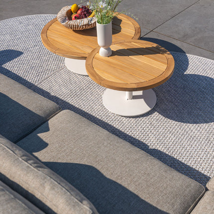 4 Seasons Outdoor Volta teak salontafel centrale poot wit 60 cm. Ø (H 35)