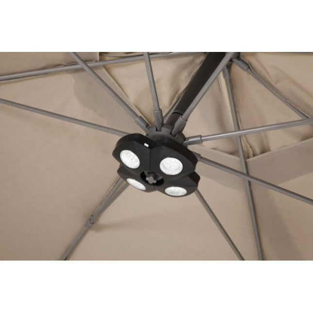 4 Seasons Outdoor Parasol Siesta Premium 300 x 300 cm mid grey